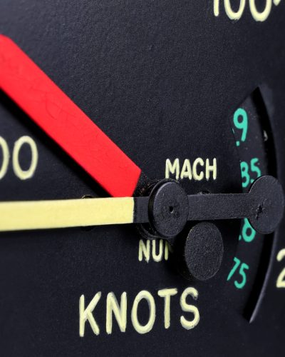 analogue airspeed indicator of jet aircraft